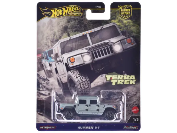 Hummer H1 Pickup Truck Gray Metallic "Terra Trek" Series Diecast Model Car by Hot Wheels #1