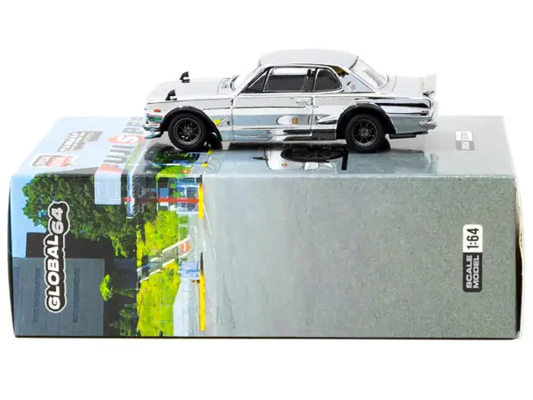 Nissan Skyline HT 2000GT-R RHD (Right Hand Drive) Silver Chrome "Japan Special Edition" "Global64" Series 1/64 Diecast Model Car by Tarmac Works #3