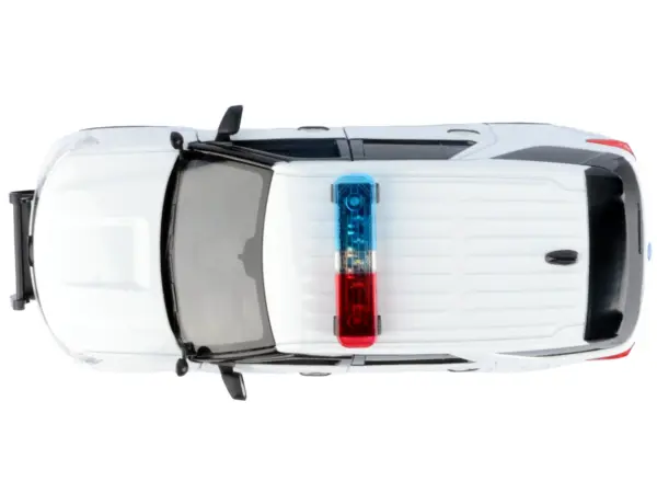 2022 Ford Police Interceptor Utility Plain White "Builder's Kit" with Flashing Light Bar and Front and Rear Lights and Sounds 1/24 Diecast Model Car by Motormax #5