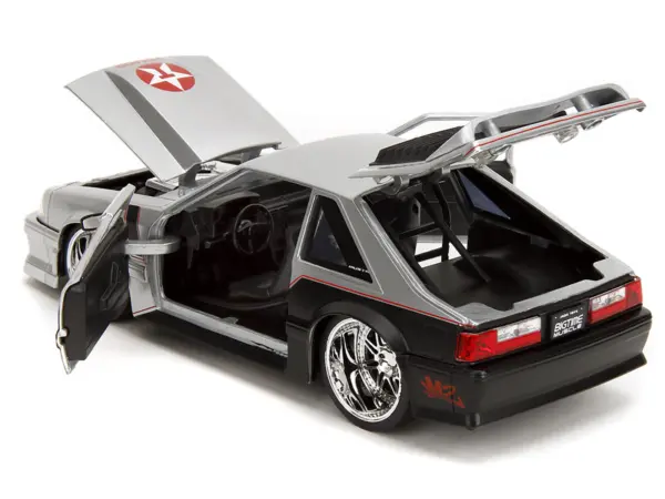 1989 Ford Mustang GT "Texaco" Silver Metallic and Matt Black "Bigtime Muscle" Series 1/24 Diecast Model Car by Jada #4