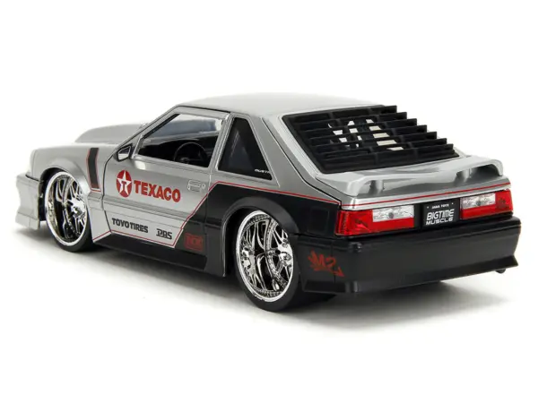 1989 Ford Mustang GT "Texaco" Silver Metallic and Matt Black "Bigtime Muscle" Series 1/24 Diecast Model Car by Jada #5