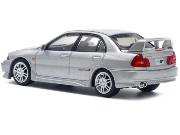 Mitsubishi Lancer Evolution IV RHD (Right Hand Drive) Steel Silver Metallic 1/64 Diecast Model Car by Pop Race #3