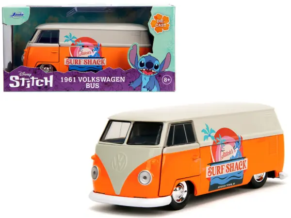 1961 Volkswagen Bus "Stitch's Surf Shack" Orange and Gray "Disney's Stitch" "Hollywood Rides" Series 1/32 Diecast Model Car by Jada #1