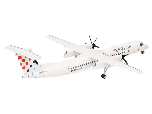 Bombardier Q400 Commercial Aircraft "Croatia Airlines" (9A-CQE) White with Tail Graphics 1/200 Diecast Model Airplane by Herpa #3