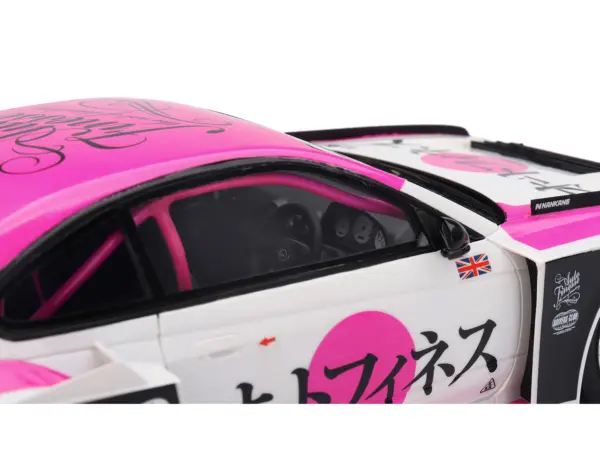 Nissan "LB-Super Silhouette" S15 SILVIA RHD (Right Hand Drive) #99 "Auto Finesse - SEMA 2023" White and Pink 1/18 Model Car by Top Speed #2