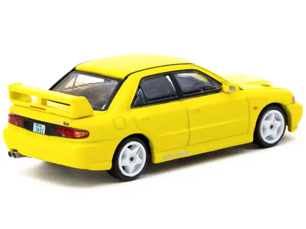 Mitsubishi Lancer GSR Evolution III RHD (Right Hand Drive) Yellow with Tarmac Cards "Global64" Series 1/64 Diecast Model by Tarmac Works #2