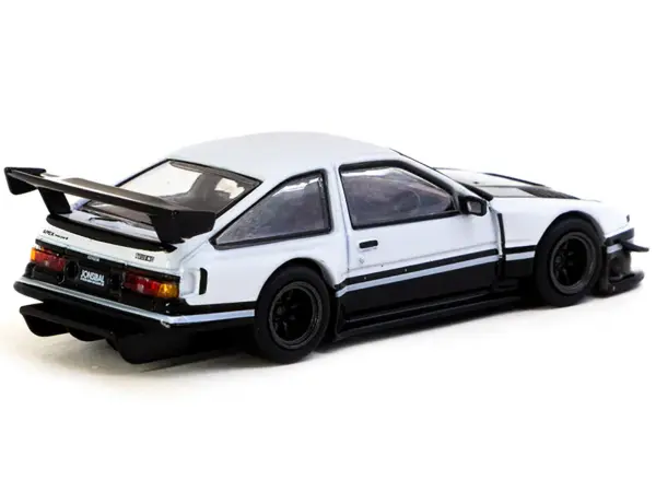 Toyota Sprinter Trueno AE86 Widebody RHD (Right Hand Drive) White and Black with Tarmac Cards "Global64" Series 1/64 Diecast Model by Tarmac Works #2