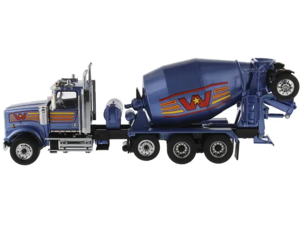 Western Star 4900 with Bridgemaster McNeilus Mixer Blue Metallic "Transport Series" 1/50 Diecast Model by Diecast Masters #2