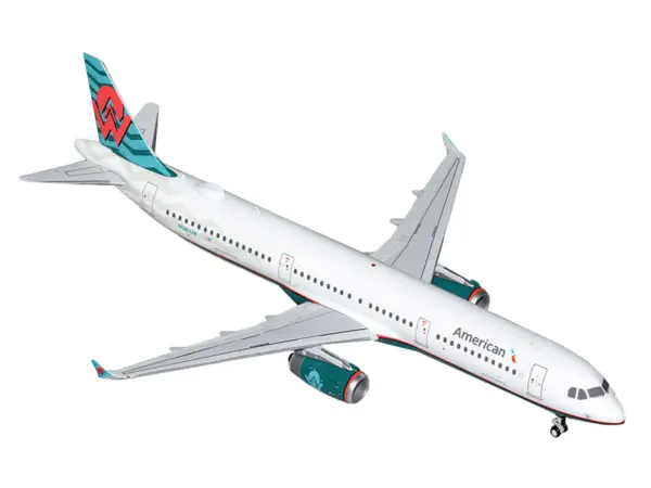 Airbus A321 Commercial Aircraft "American Airlines - America West Heritage Livery" (N580UW) White with Tail Graphics "Gemini 200" Series 1/200 Diecast Model Airplane by GeminiJets #2