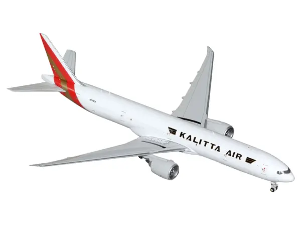 Boeing 777-300ER Commercial Aircraft "Kalitta Air" (N779CK) White with Red Tail 1/400 Diecast Model Airplane by GeminiJets #2