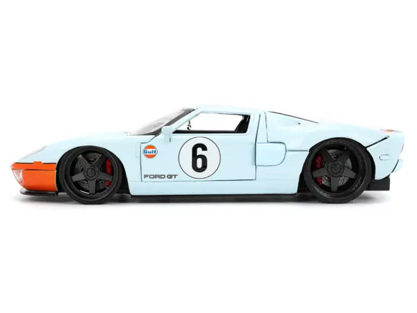 2005 Ford GT #6 "Gulf Oil" Light Blue with Orange Stripes "Hyper-Spec" Series 1/24 Diecast Model Car by Jada #3