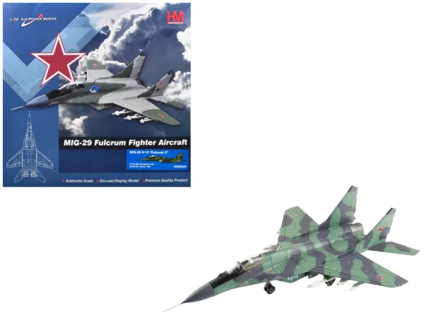 Mikoyan MIG-29 Fulcrum C Aircraft "733rd IAP Damgarten Air Base" (1994) Soviet Air Force "Air Power Series" 1/72 Diecast Model by Hobby Master #1