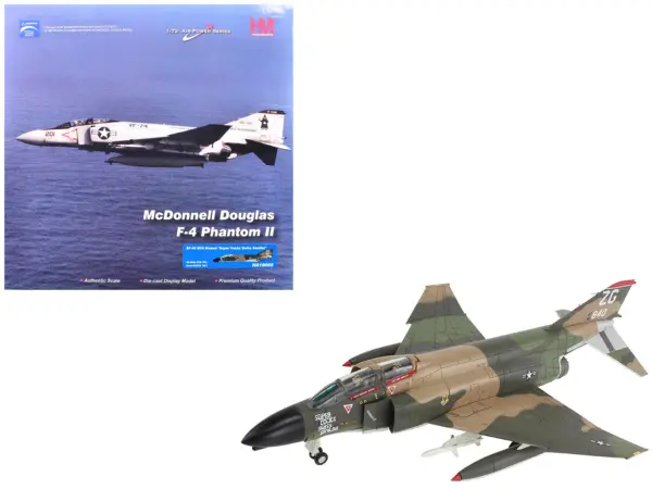 McDonnell Douglas EF-4C Wild Weasel Fighter-Bomber Aircraft "64-0840 67th TFS Korat RTAFB Super Cocks Swiss Samilar" (1971) United States Air Force "Air Power Series" 1/72 Diecast Model by Hobby Master #1
