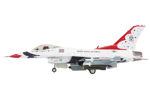 Lockheed F-16C Fighting Falcon Fighter Aircraft "No.10 Thunderbirds Warbird" United States Air Force "Air Power Series" 1/72 Diecast Model by Hobby Master #2