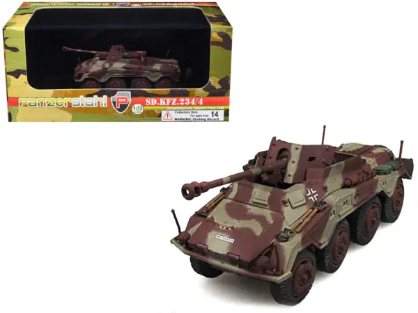 Sd.Kfz. 234/4 Armored Vehicle "Unidentified Unit Western Front" (1945) German 1/72 Diecast Model by Panzerstahl #1