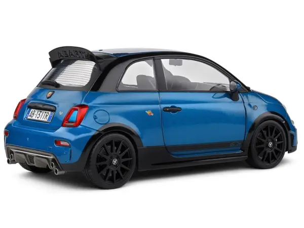 2022 Fiat 695 Abarth "Tributo 131 Rally" Podium Blue Metallic with Black Side Stripes 1/18 Diecast Model Car by Solido #5