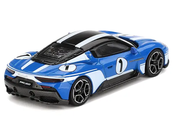 Maserati MC20 #1 Blue with White Stripes and Black Top "Maserati Performance Experience" 1/64 Diecast Model Car by BBR #3