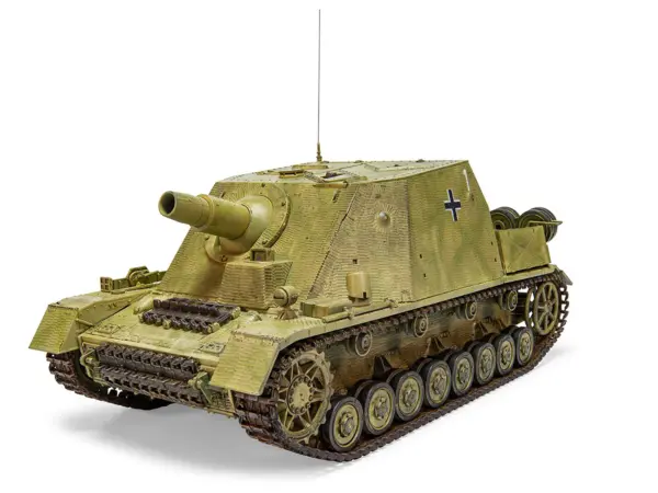 Level 3 Model Kit Sturmpanzer IV Brummbar "Mid Version" Tank with 2 Scheme Options 1/35 Plastic Model Kit by Airfix #5