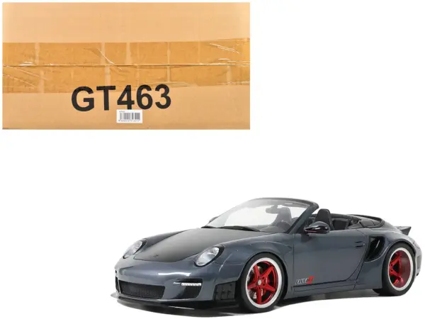 Porsche 911 LB-Works Alpha 9 Gray with Black Hood 1/18 Model Car by GT Spirit #1