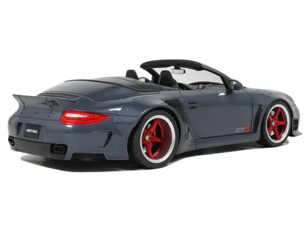 Porsche 911 LB-Works Alpha 9 Gray with Black Hood 1/18 Model Car by GT Spirit #5