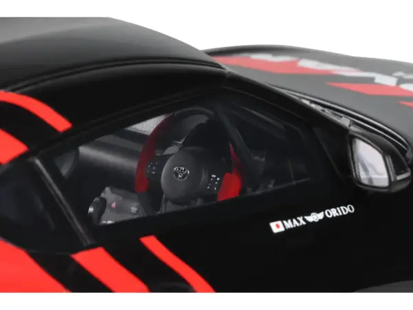 2020 Toyota Supra GR RHD (Right Hand Drive) "Advan" Black and Red 1/18 Model Car by GT Spirit #3