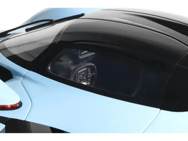 2023 Aston Martin Valkyrie Light Blue with Black Top 1/18 Model Car by GT Spirit #2