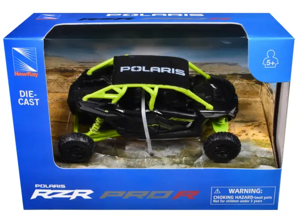 Polaris RZR Pro R UTV Black and Lime Green Diecast Model by New Ray #3