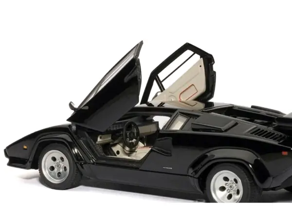 Lamborghini Countach 5000S Black 1/43 Diecast Model Car by Autoart #3