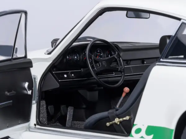 Porsche 911 Carrera 2.7 RS Grand Prix White with Green Stripes and Wheels 1/18 Model Car by Autoart #4
