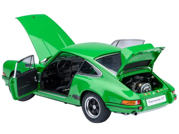 Porsche 911 Carrera 2.7 RS Viper Green with Black Stripes and Wheels 1/18 Model Car by Autoart #2