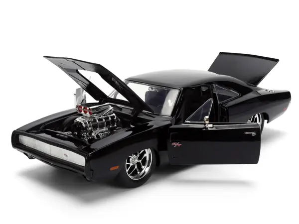 1970 Dodge Charger R/T Black "Furious 7" (2015) Movie "Fast & Furious" Series 1/24 Diecast Model Car by Jada #2