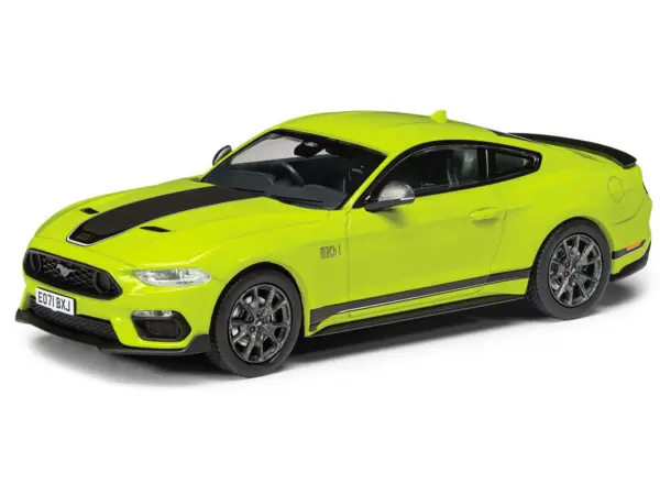 Ford Mustang Mk6 Mach 1 RHD (Right Hand Drive) Grabber Yellow with Black Stripes "Vanguards" Series 1/43 Diecast Model Car by Corgi #2