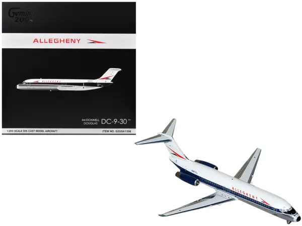 McDonnell Douglas DC-9-30 Commercial Aircraft "Allegheny Airlines" (N967VJ) White with Blue Stripes "Gemini 200" Series 1/200 Diecast Model Airplane by GeminiJets #1