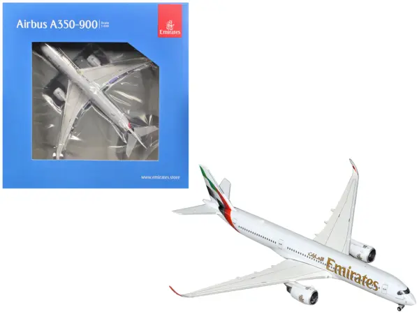Airbus A350-900 Commercial Aircraft "Emirates Airlines" (A6-EXB) White with Tail Graphics 1/400 Diecast Model Airplane by GeminiJets #1