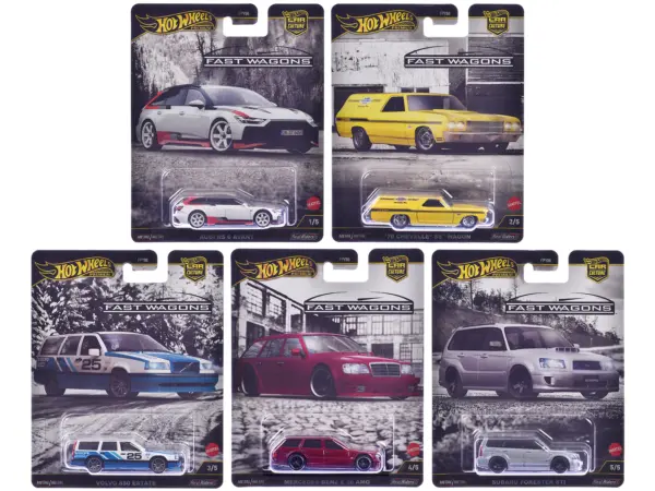 "Fast Wagons" 5 piece Set "Car Culture" 2024 Series J Diecast Model Cars by Hot Wheels #1