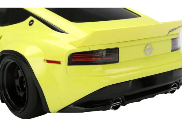 Nissan Z (RZ34) "Pandem" Ikazuchi Yellow with Matt Black Hood 1/18 Model Car by Top Speed #5