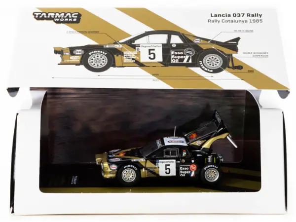 Lancia 037 Rally #5 Fabrizio Tabaton - Luciano Tedeschini Winner "Rally Catalunya" (1985) "Hobby64+" Series 1/64 Diecast Model Car by Tarmac Works #3