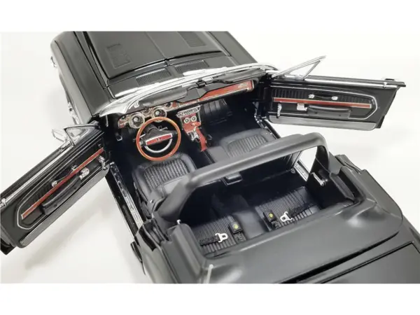 1968 Shelby GT500 KR Convertible Black with White Stripes Limited Edition to 480 pieces Worldwide 1/18 Diecast Model Car by ACME #3