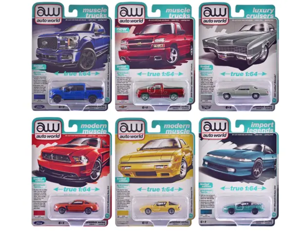 Auto World Premium 2025 Release 1 Set B of 6 pieces 1/64 Diecast Model Cars by Auto World #1