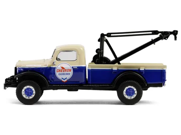 1948 Dodge Power Wagon Wrecker Tow Truck Beige and Blue "Chevron Special Edition" Series 1 1/64 Diecast Model Car by Greenlight #2