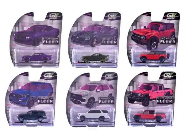 "Showroom Floor" Series 7 Set of 6 Cars 1/64 Diecast Model Cars by Greenlight #1