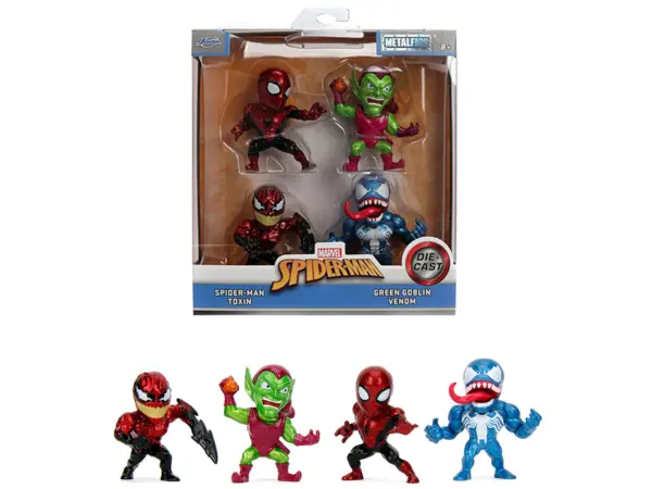 Set of 4 Diecast Figures "Spider-Man" "Metalfigs" Series Diecast Models by Jada #1