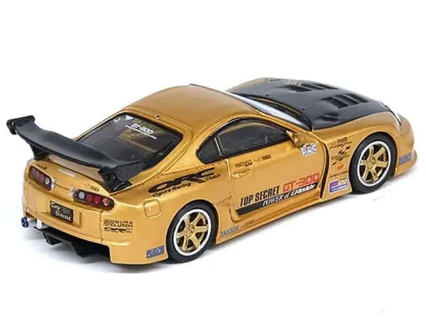 Toyota Supra (A80) "Top Secret" GT300 RHD (Right Hand Drive) Gold Metallic with Carbon Hood 1/64 Diecast Model Car by Inno Models #2