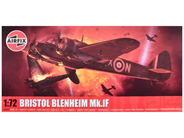 Level 2 Model Kit Bristol Blenheim Mk.IF Aircraft with 2 Scheme Options 1/72 Plastic Model Kit by Airfix #1
