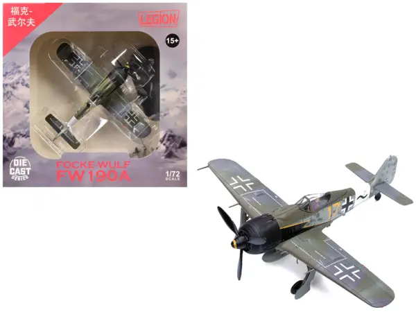 Focke-Wulf Fw 190A Aircraft "Yellow 17 24-Victory Ace Willi Unger 12./JG 3 Udet Germany" (1944) German Luftwaffe 1/72 Diecast Model Airplane by Legion #1
