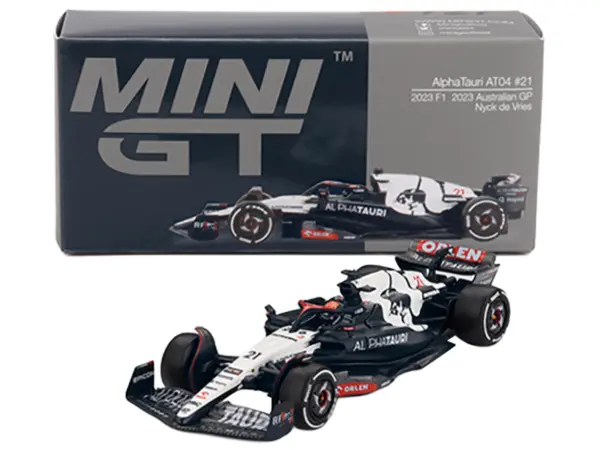 AlphaTauri AT04 #21 Nyck de Vries Formula One F1 "Australian GP" (2023) Limited Edition 1/64 Diecast Model Car by Mini GT #4