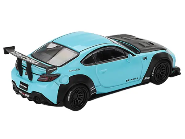 Toyota GR86 "LB-Nation - Liberty Walk" Baby Blue with Carbon Hood Limited Edition 1/64 Diecast Model Car by Mini GT #3