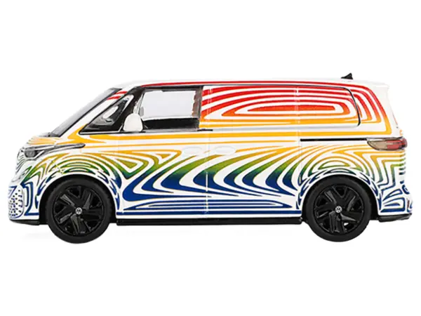 Volkswagen ID. Buzz Van Prototype "Rainbow" Limited Edition 1/64 Diecast Model Car by Mini GT #2