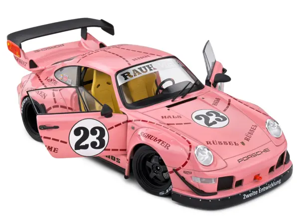 2020 RWB Bodykit #23 "Pink Pig" Pink with Graphics 1/18 Diecast Model Car by Solido #2