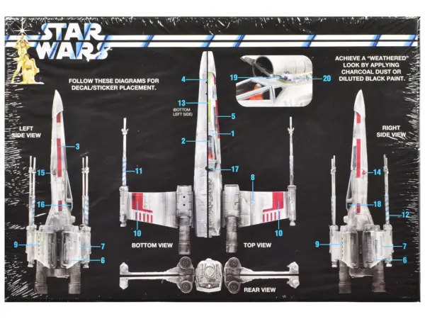 Skill 2 Snap Model Kit Luke Skywalker X-Wing Fighter "Star Wars: A New Hope" (1977) Movie 1/63 Scale Model by MPC #4